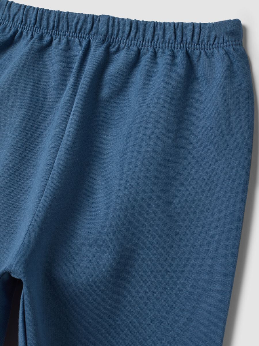 Pigiama blu oceano in puro cotone organico con girocollo_3