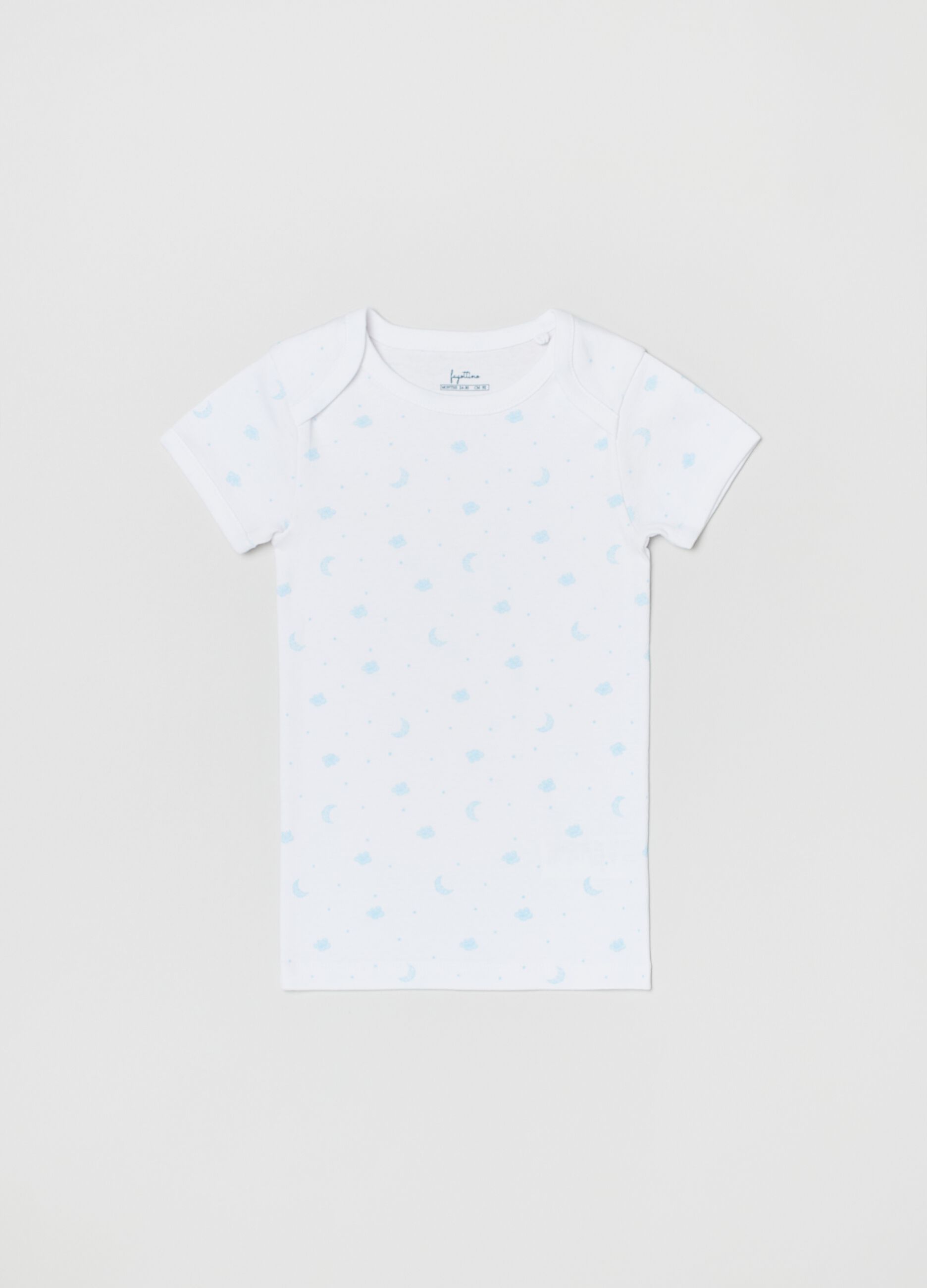 Two-pack undershirt with cloud and moon print