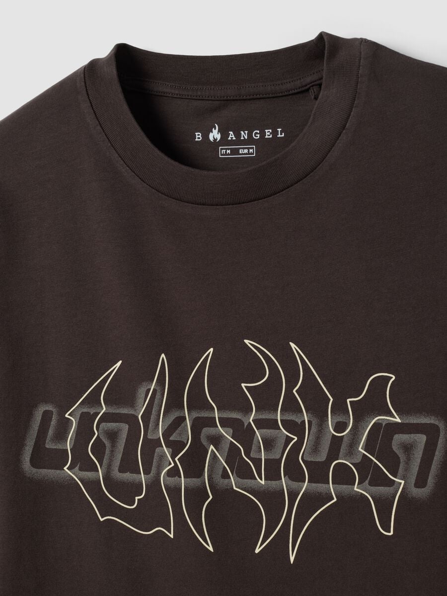 Brown short-sleeve pure cotton T-shirt_1