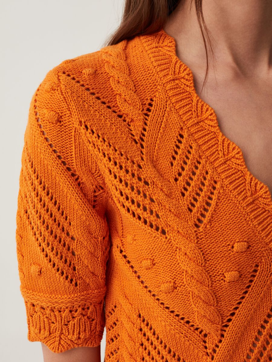 Crochet cardigan with cable detail._3