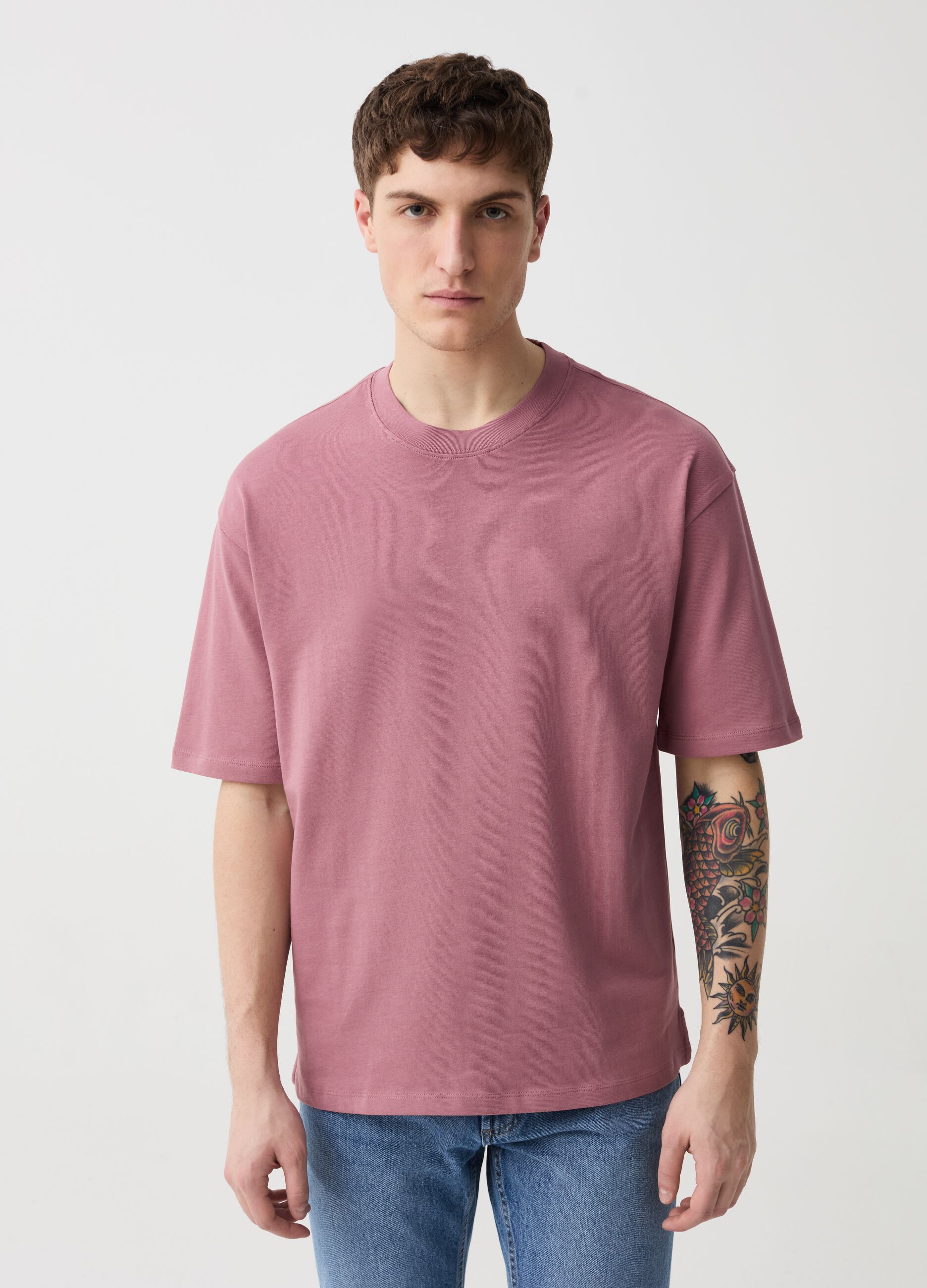 Solid colour cotton T-shirt
