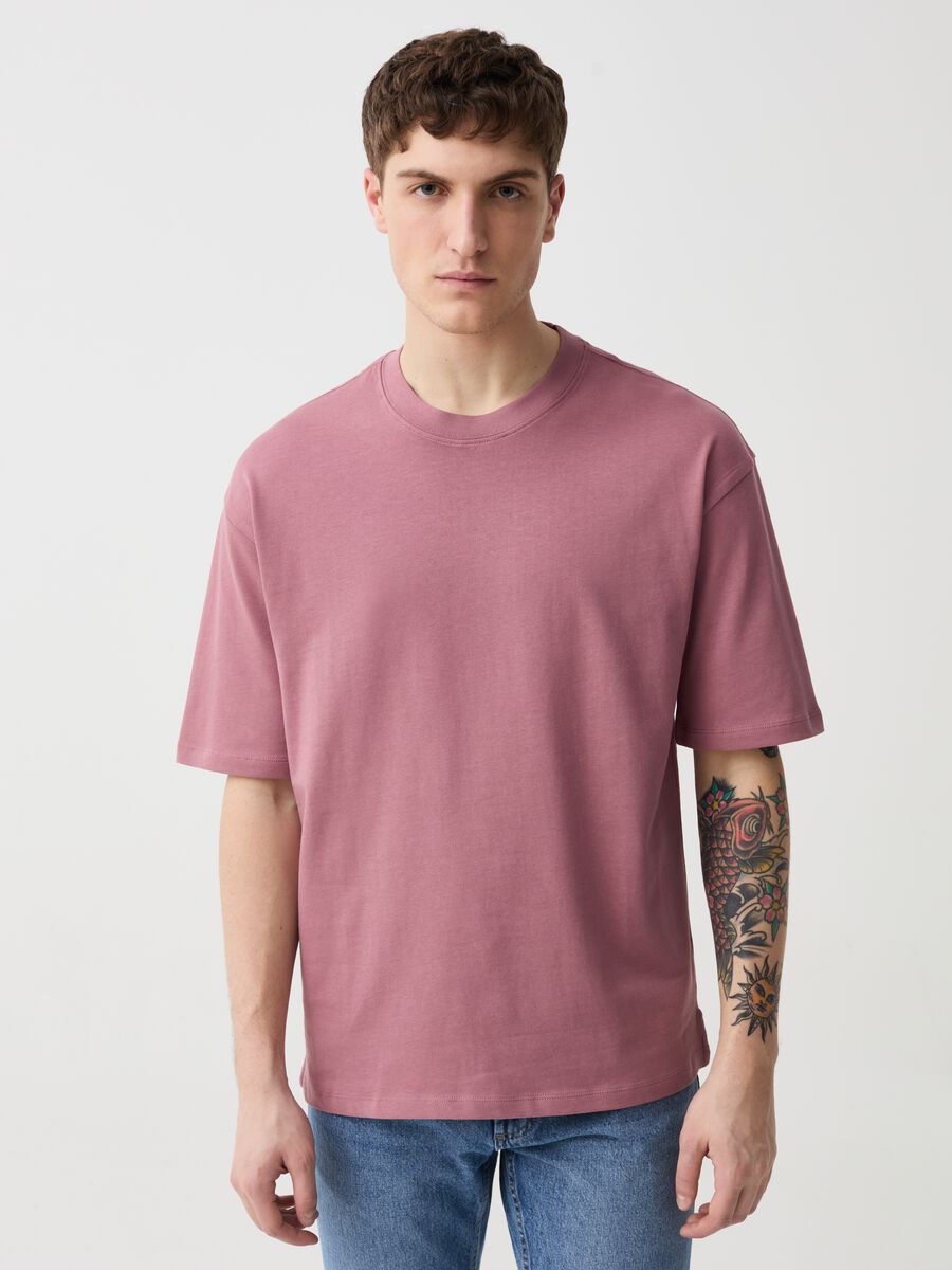Solid colour cotton T-shirt_0