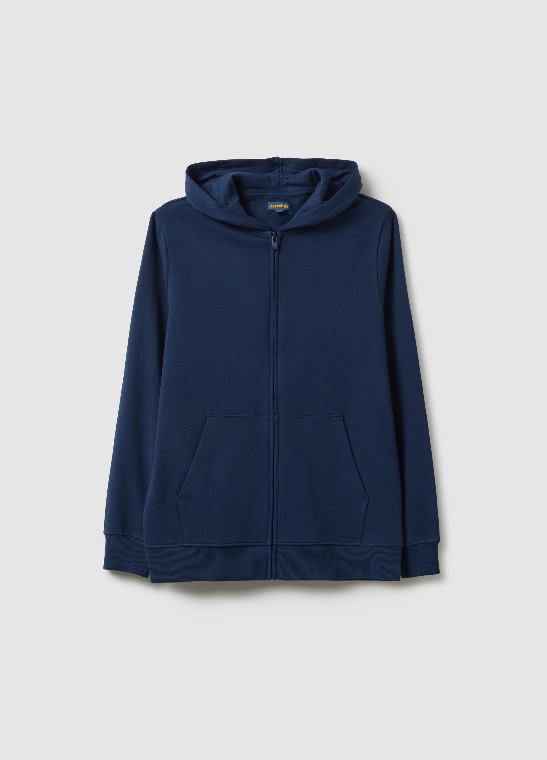 Blue regular fit cotton hoodie for boys