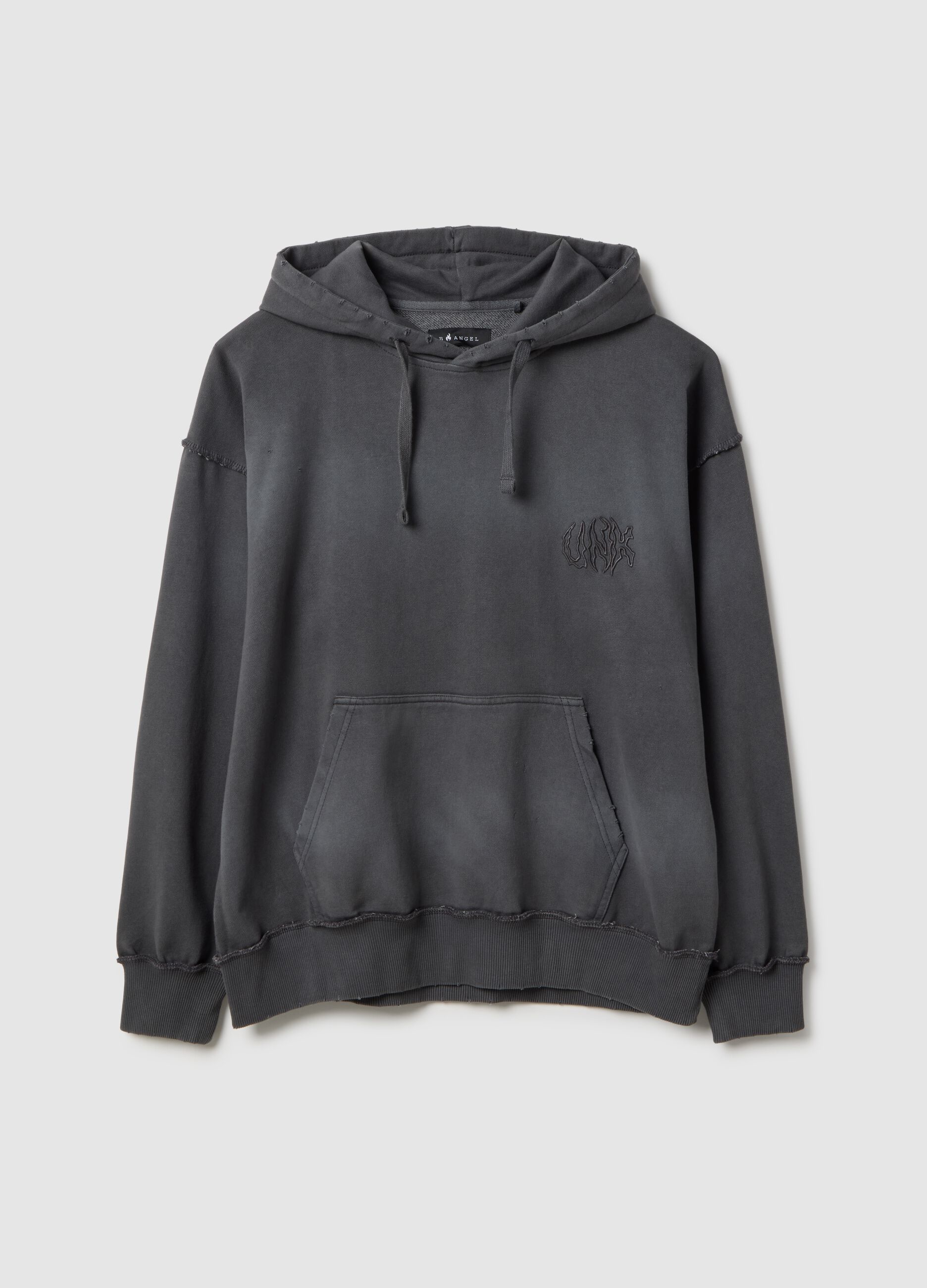 Grey oversized fit cotton blend hoodie