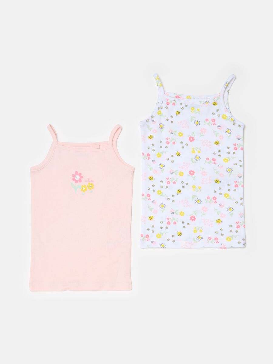 Two-pack under vests with small flowers print_0