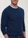 Blauer Rundhalspullover aus Viskosemix, Regular Fit_4