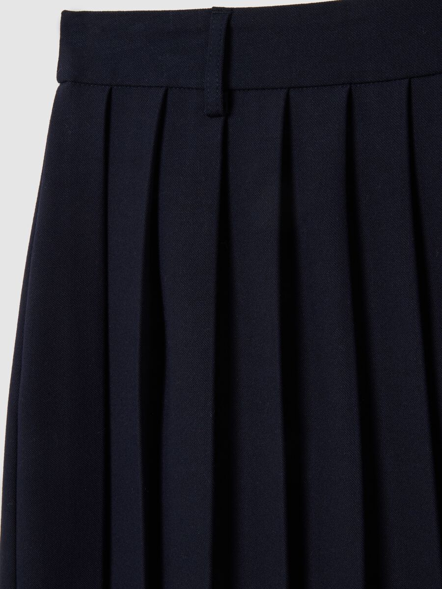 Blue stretch fabric skirt with regular fit_5