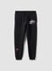 Black cotton-blend joggers with Miami Heat print_0