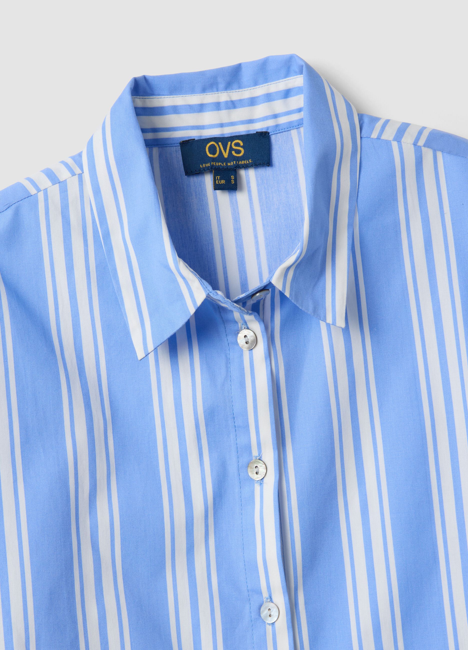 Blue striped pure cotton shirt