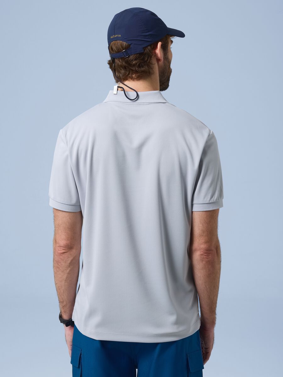 Grey ALTAVIA SAILING polo shirt with breathable classic collar_3