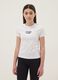 T-shirt branca de puro algod&atilde;o para meninas, ajuste regular com frase_0