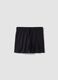 Girls' black pure cotton shorts, regular fit_0