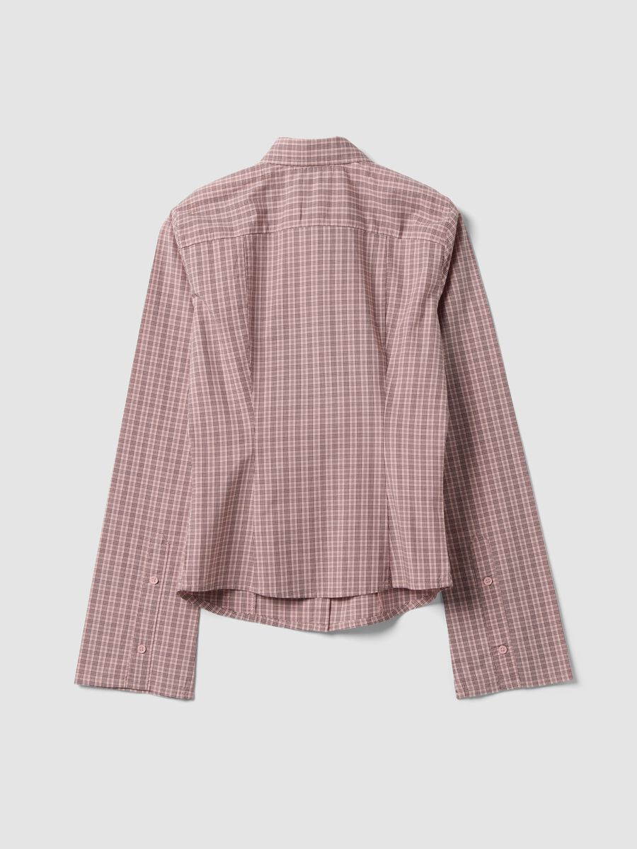 Pink checked slim-fit pure cotton poplin shirt_2