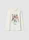 T-shirt branca em algod&atilde;o el&aacute;stico com estampado K-Pop Demon Hunters_0