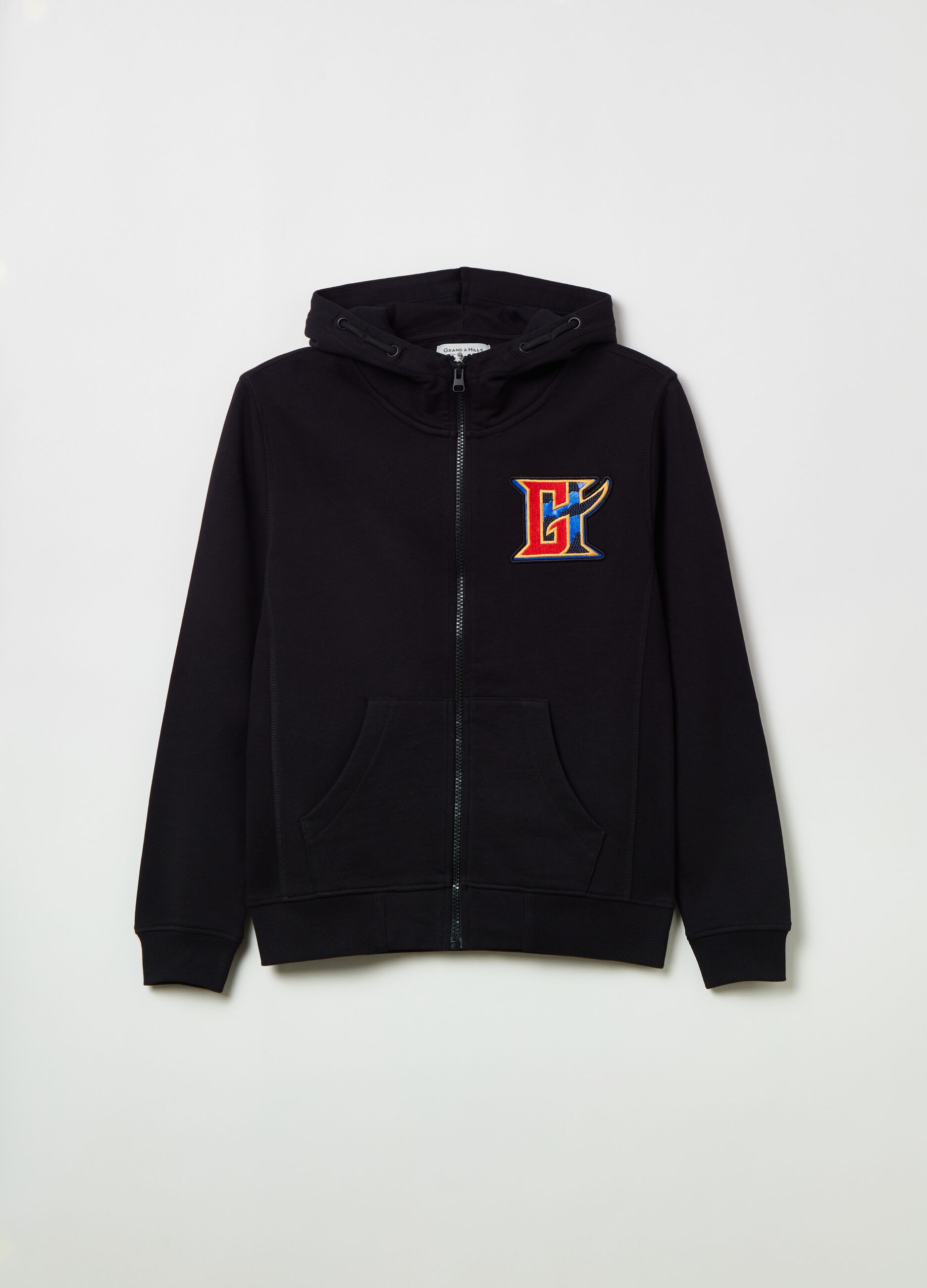 Full-zip hoodie with Grand&Hills patch