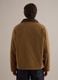 Brown pure cotton regular fit jacket with contrast collar_4