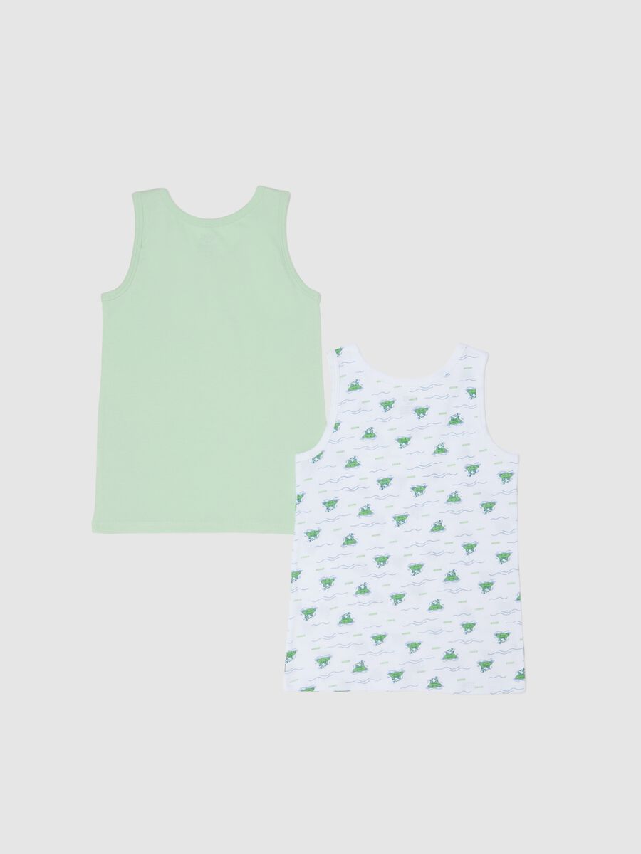 Zweierpack multicolor Kinderunterhemden aus reiner Baumwolle im Regular Fit_1