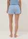 Light blue organic cotton pyjama shorts with embroidery_2