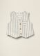Beige pure cotton striped waistcoat_0