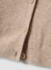 Beige stretch-fabric crew-neck cardigan with oversized fit_5