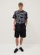Blue pure cotton T-shirt with tie-dye print_1