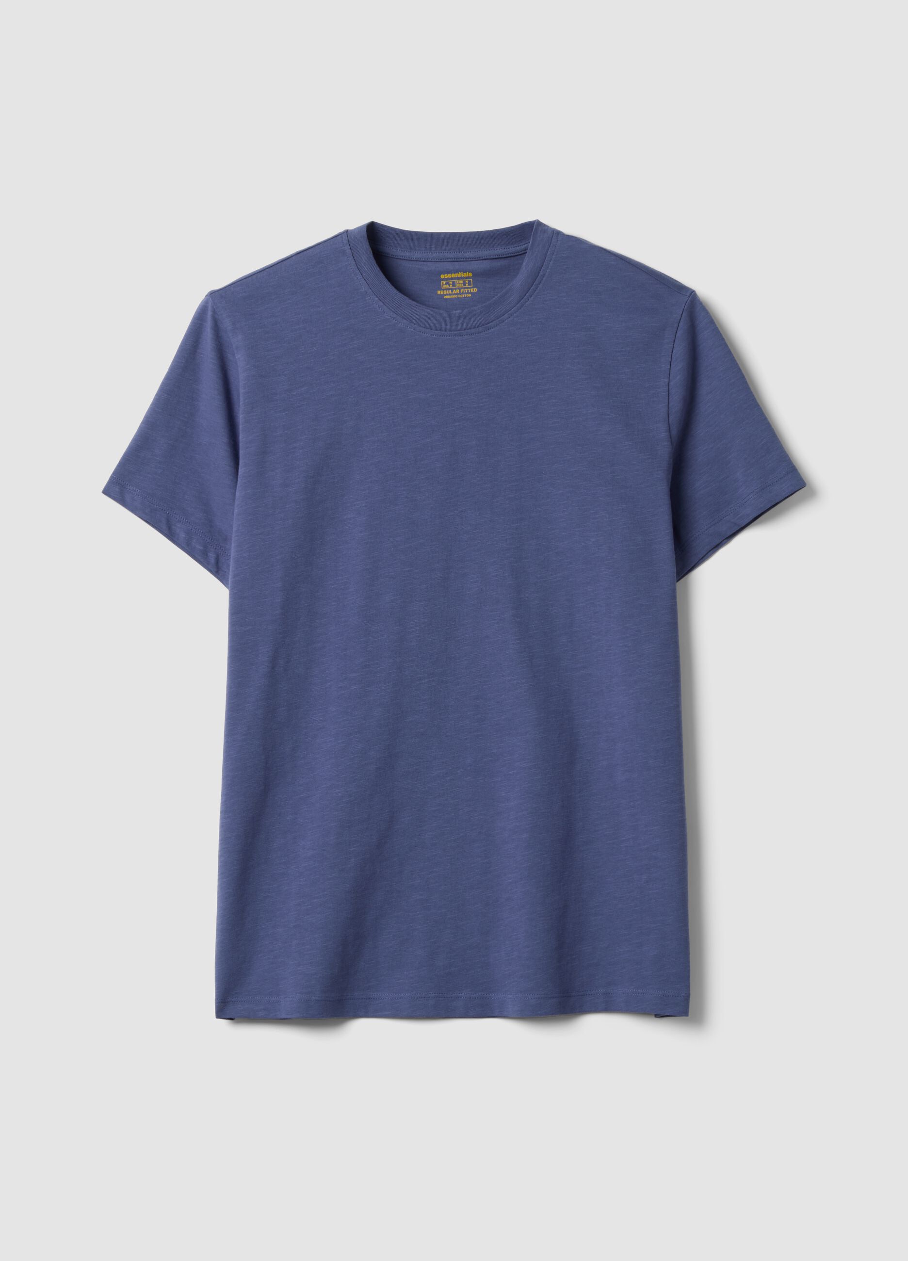 Purple pure cotton regular-fit short-sleeve T-shirt