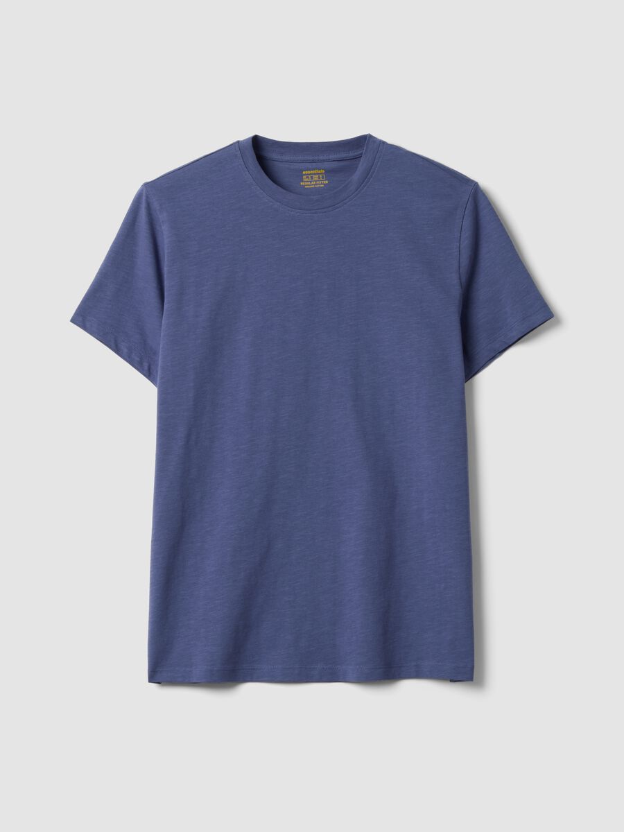 Purple pure cotton regular-fit short-sleeve T-shirt_0