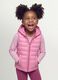 Colete ultralight rosa acolchoado com capuz e fecho de correr para menina_0