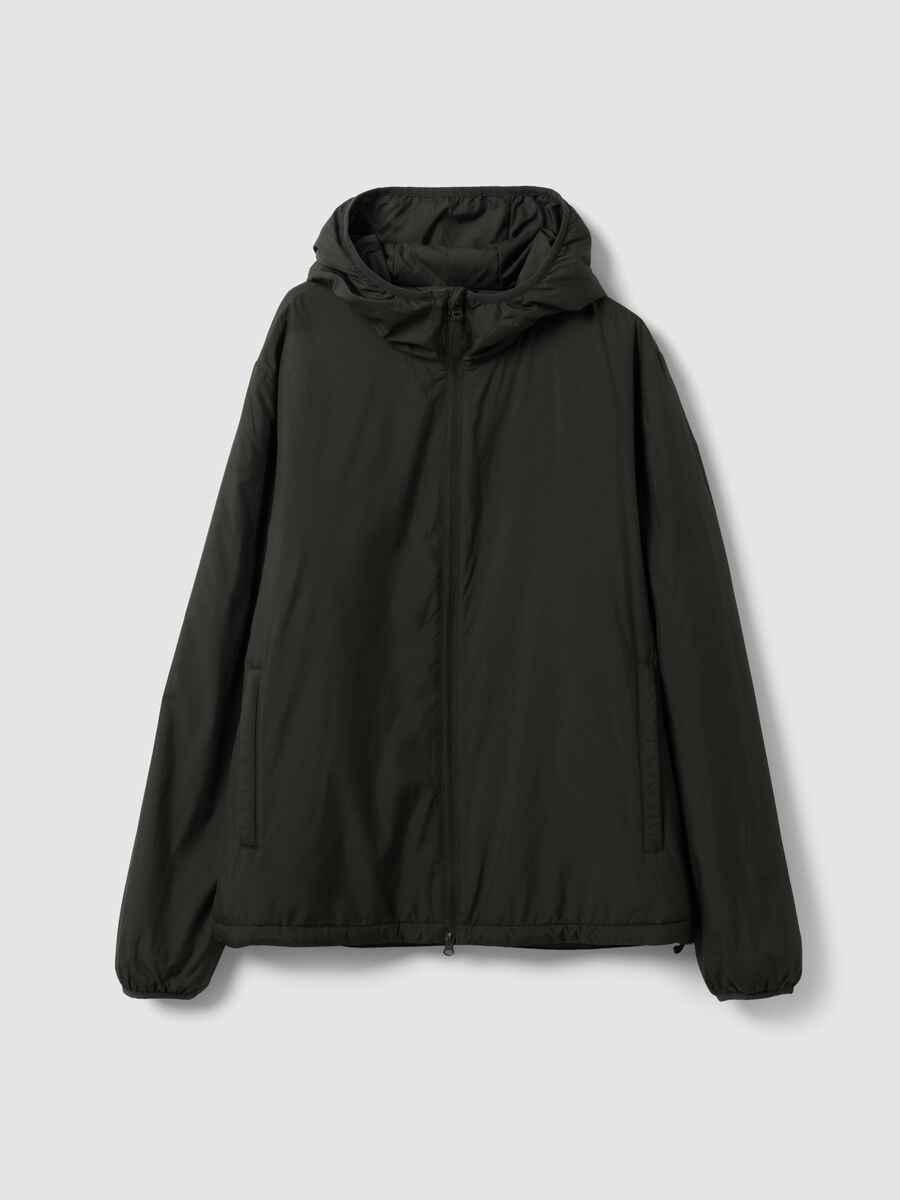 Olivgr&uuml;ne Jacke mit Kapuze und Rei&szlig;verschluss_4