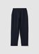 Navy blue stretch viscose regular-fit trousers_0