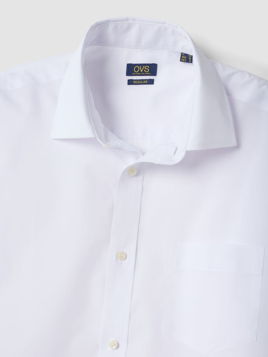 White regular-fit shirt with classic collar, easy iron_5