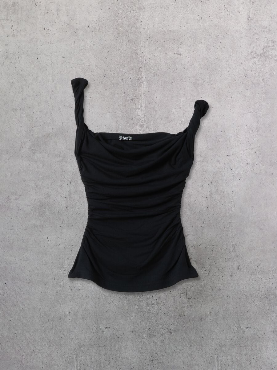 Black Asymmetric Tank Top_6