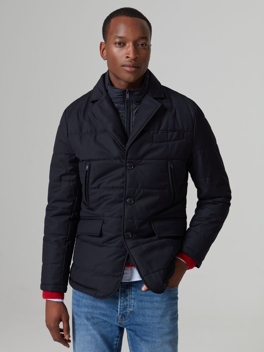 Short quilted jacket with inner gilet_0