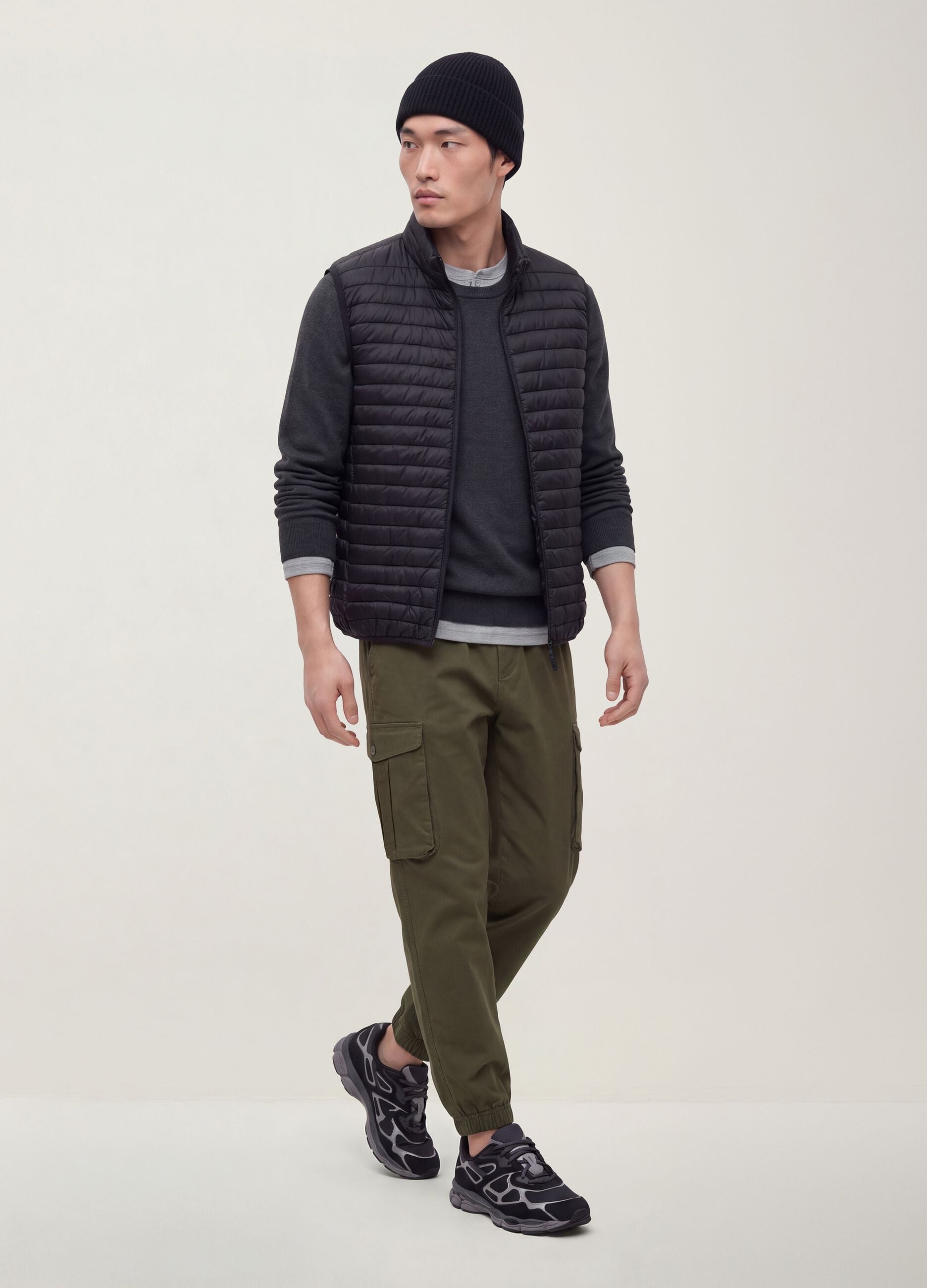 Gr&uuml;ne Slim-Fit-Cargohose aus Stretch-Baumwolle