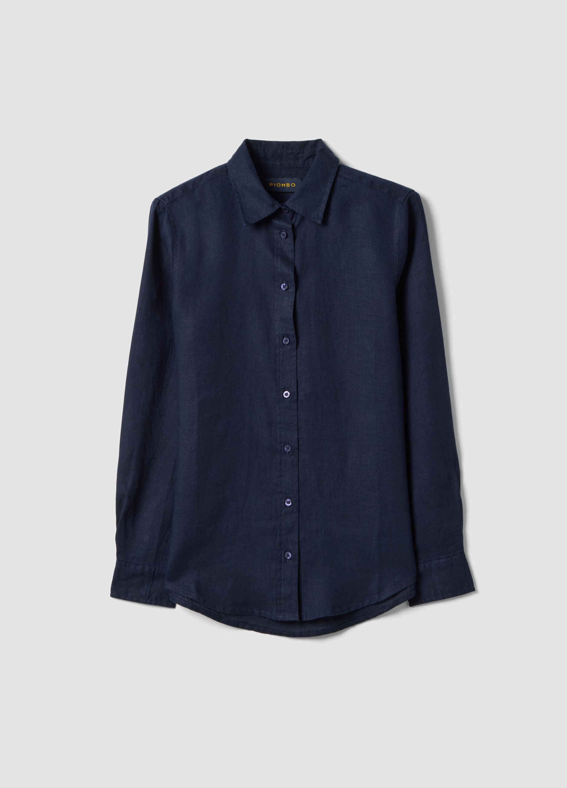 Pure blue linen shirt regular fit