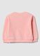 Sweatshirt rosa de gola redonda em mistura de algod&atilde;o e viscose com estrela bordada para beb&eacute; menina_1