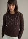 Brown regular fit cotton-blend jumper with a knitted pattern_2