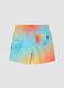 Jungen-Badeshorts in Multicolor mit Farbverlauf und Tropical-Print_1