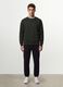 Black crew-neck sweatshirt in cotton blend, regular fit_1