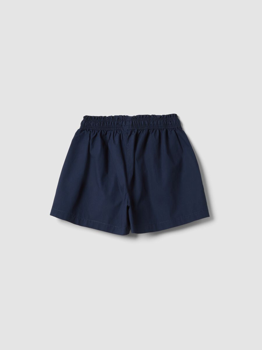 Blue pure cotton shorts with elasticated waistband_1