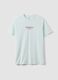 Light blue pure cotton T-shirt with front print_4