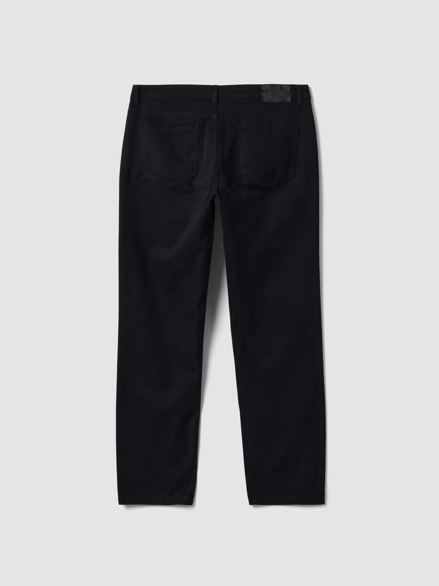 Schwarze Five-Pocket-Hose aus reiner Baumwolle_1