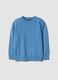 Blue pure cotton oversized crew-neck jumper for boys_0