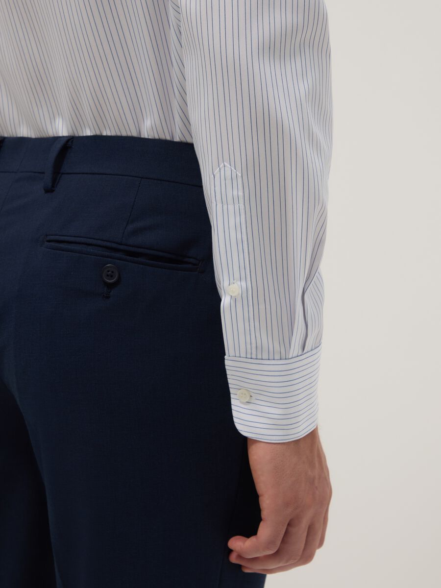 Multicolour striped regular fit shirt with French collar_3