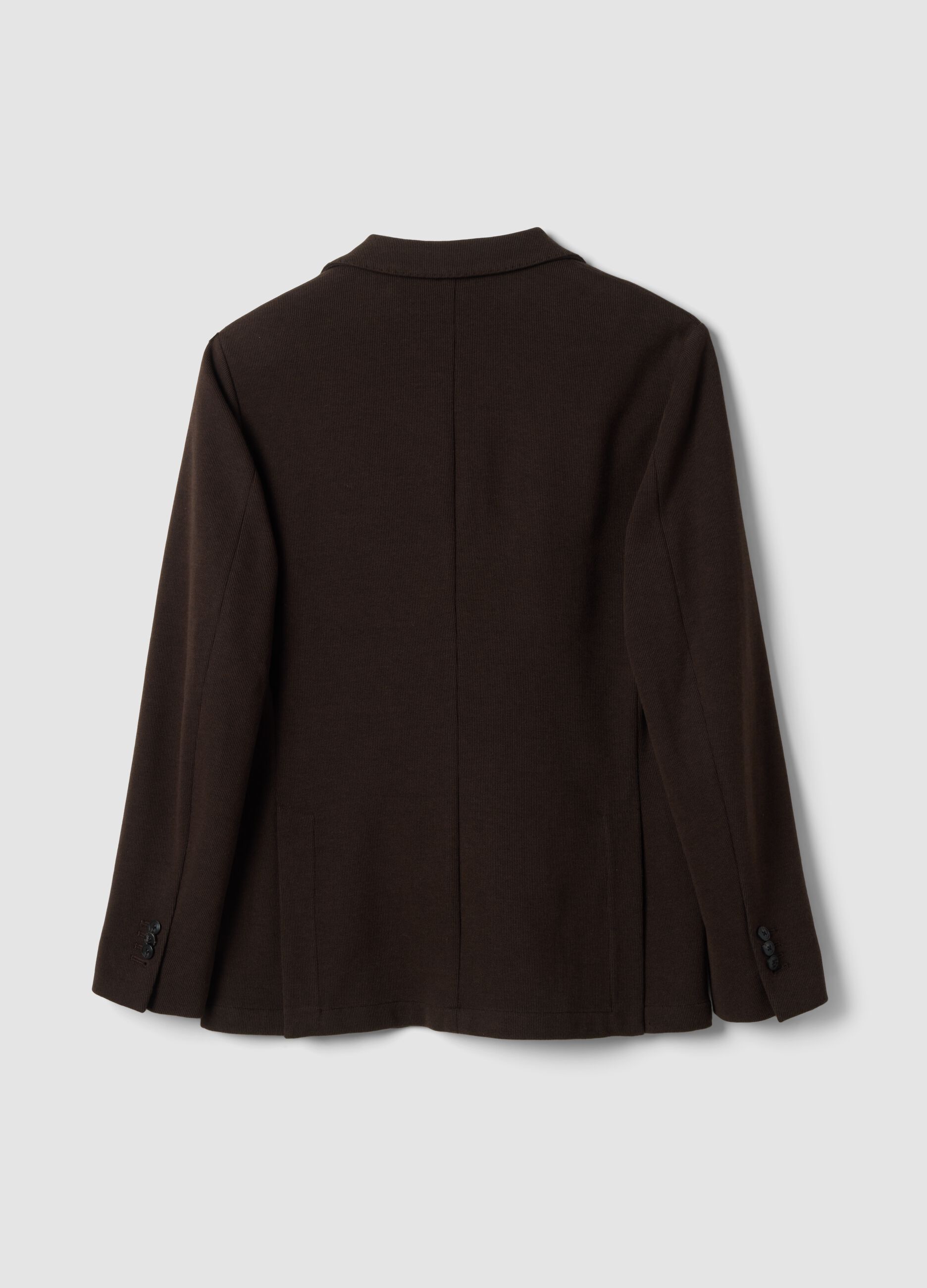 Brown regular-fit blazer with classic lapels