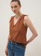 Brown pure cotton blouse with floral print_0