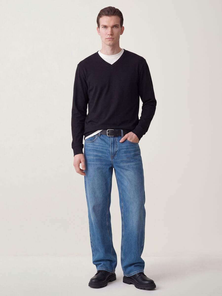 Relaxed-fit pure cotton denim jeans_0