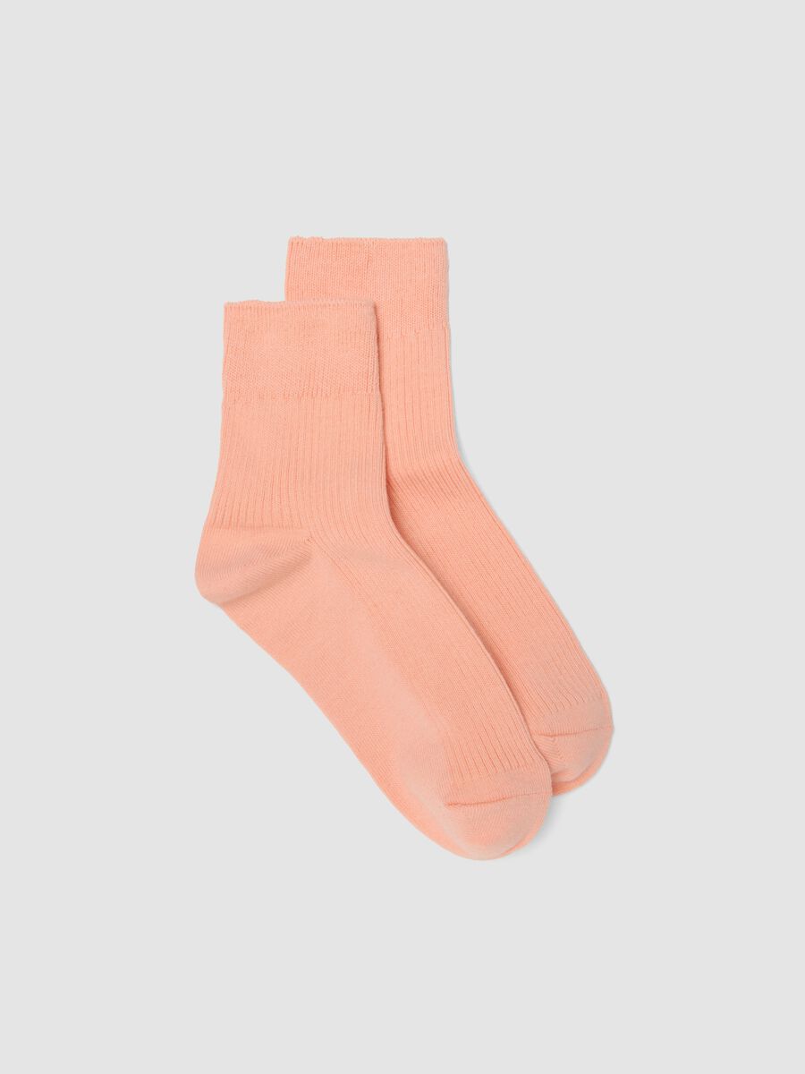 Rosa Ripp-Socken aus Stretch-Baumwolle_0