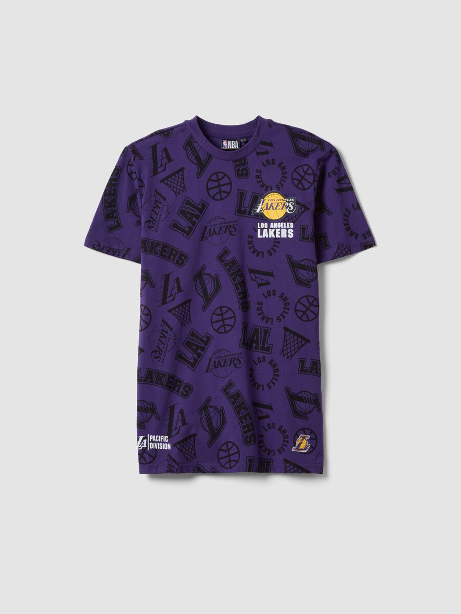 Purple short-sleeved pure cotton T-shirt_0