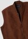 Gilet marrone in misto lana con zip_1